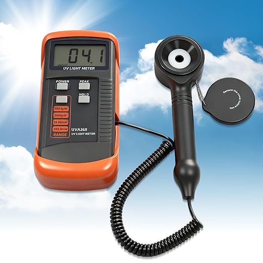 AMTAST UV Light Meter Professional UV Monitors Measurable of UVA Light Measure Tester with 320~390nm Range Portable UV Sunlight Tester (Model UVA365)