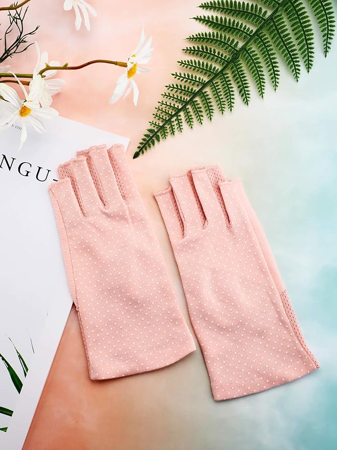 Maxdot Sun Gloves for Women UV Protection Fingerless Non Slip Sunscreen Driving Gloves for Summer Outdoor