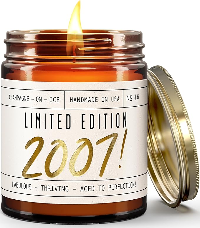 19th Birthday Gifts for Girls - 'Limited Edition 2007' Soy Candle, w/Sparkling Berries & Fruit I 19 Gifts for Women I 19th Birthday Gift for Her Ideas I 9oz Reusable Jar, 50Hr Burn, Made in USA