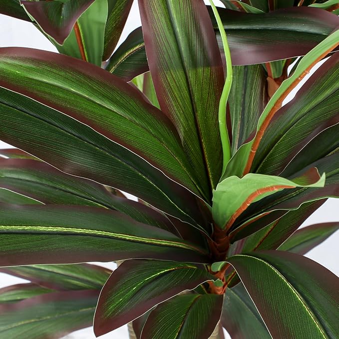 FLOWORLD Dracaena Artificial Plant 5ft Red Yucca Silk Tree Faux Plants Indoor Tall Fake House Floor Plants Realistic Artificial Trees for Home Office Decor Indoor Outdoor Housewarming Gift