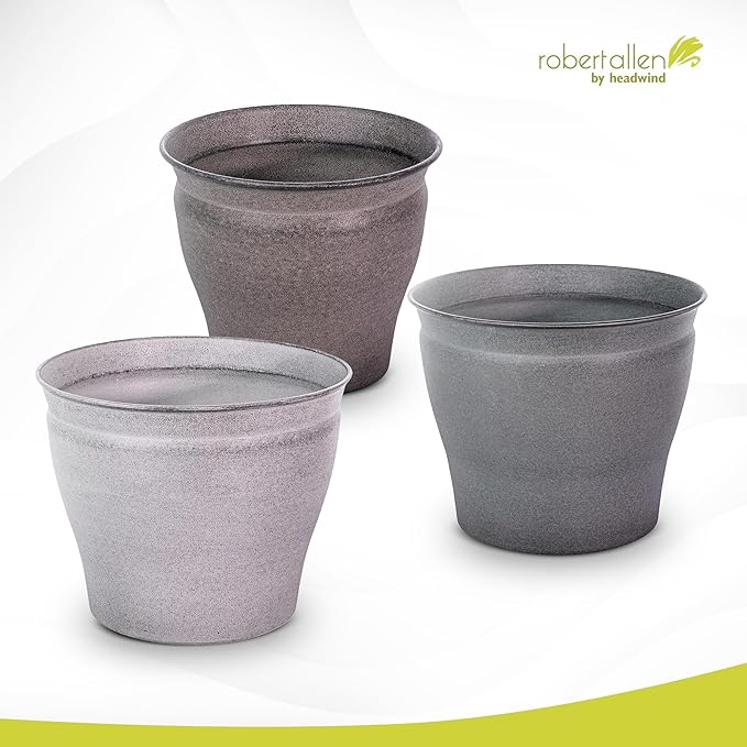 Headwind Natural Ironstone Timberline Collection - 14" Slate Grey Decorative Planter for Outdoor Pots for Plants – Modern Indoor Plant Pots, Large & Small Planters for Indoor Plants by Robert Allen