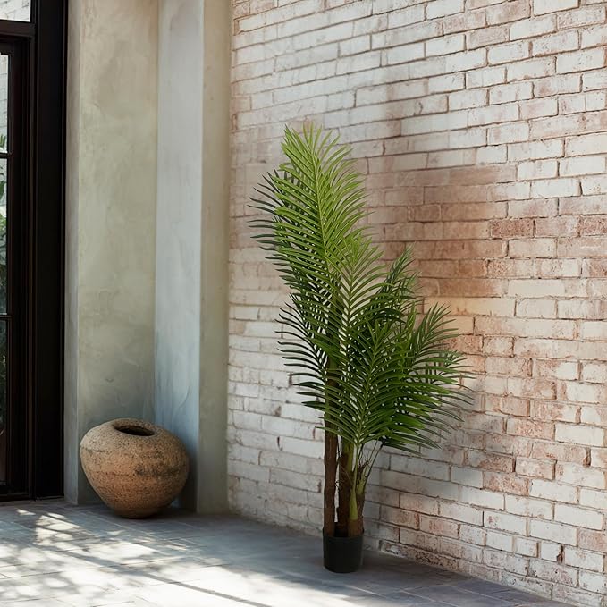 XBrand 59.1-Inches Artificial Palm Tree in Pot for Indoor Outdoor Home Office Store, Great Housewarming Gift