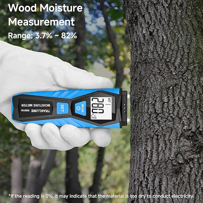 Wood Moisture Meter for Lumber Pin-type Moisture Meter for Drywall with LCD Display Moisture Detector for Walls Moisture Sensor for House Firewood Moisture Reader for Wood Wall Water Leak Detector