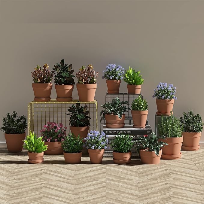Fcacti 36 Pcs Small Mini Clay Pots 2.1'' Terracotta Pot Clay Ceramic Pottery Planter Cactus Flower Pots Succulent Nursery Pots- Great for Window Boxes, Cactus, Plants, Crafts, Wedding Favors