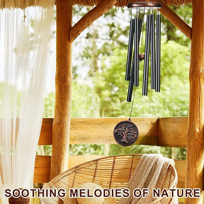 Gabzart Memorial Wind Chimes for Outside, Sympathy Gifts for Loss of Loved One, Memorial Gift for Loss of Mom Dad Grandparent, Vintage Tree of Life Deep Tone Windchimes Outdoor (DIY 34" Tree of Life)
