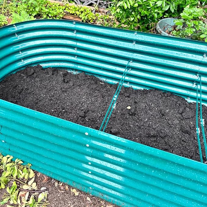 4 Pack 8x3x2FT Galvanized Raised Garden Bed Large Metal Planter Box Kit Elevated Raised Garden Planters for Outdoor Plants, Green