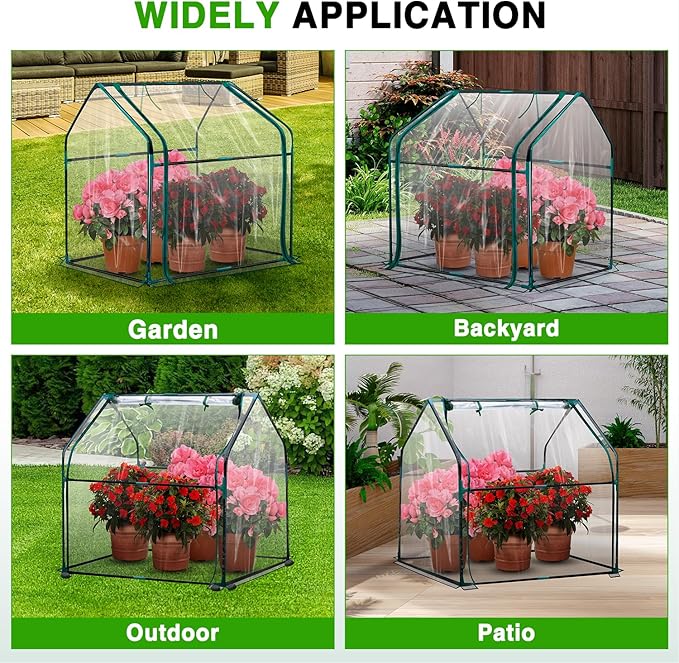 Yesker Mini Greenhouse 36"x18"x33" Portable Small Green House for Indoor Outdoor Greenhouses with PVC Cover Compact Greenhouses Kit for Winter Gardening Balcony Patio Outside Backyard Plant Protection