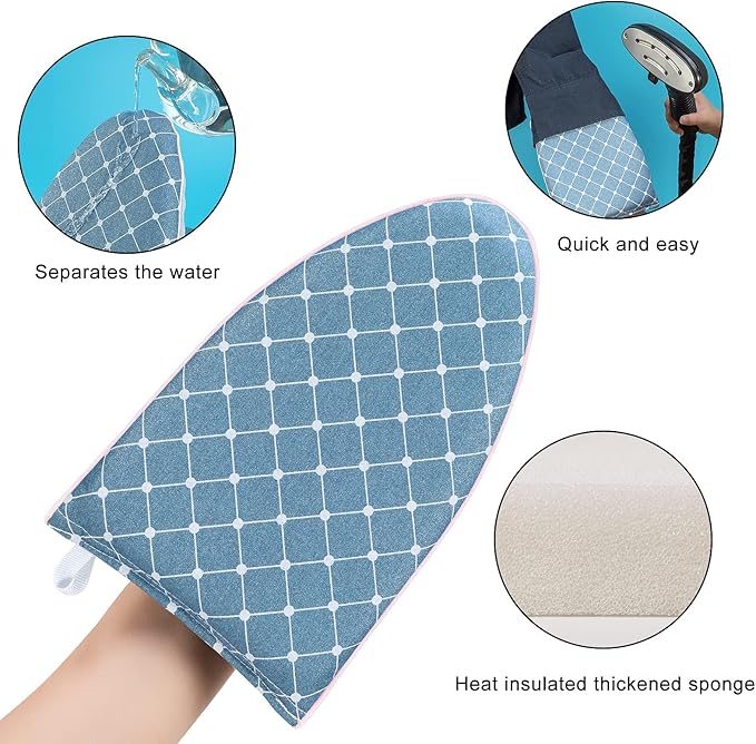 CINPIUK Garment Steamer Ironing Gloves Anti Steam Glove Heat Resistant Garment Steamer Mitt, Garment Steam Accessories for Clothes，Blue, 2PCS