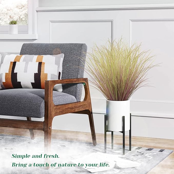 LUZOGA 100Pcs Artificial Grass Plants, Faux Shrubs Wheat Grass, Artificial Tall Grasses Fake Plants for Outdoor Decor,Artificial Greenery Stems Weed for Room Indoor Home Decor（Light Purple）