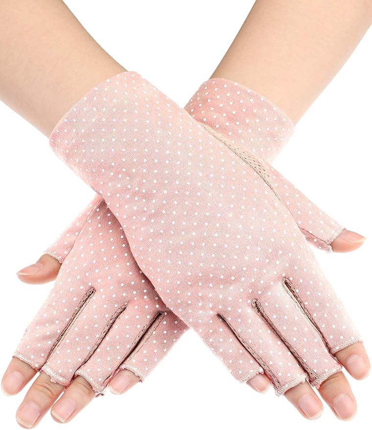 Maxdot Sun Gloves for Women UV Protection Fingerless Non Slip Sunscreen Driving Gloves for Summer Outdoor