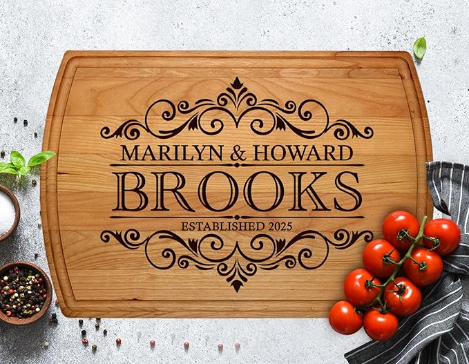 Crafted Custom Cutting Board - Personalized Christmas Gifts - Personalized Cutting Board - Engraved Charcuterie Board - Wedding Gift for Couple, Bride, Bridal Shower, Anniversary, Housewarming