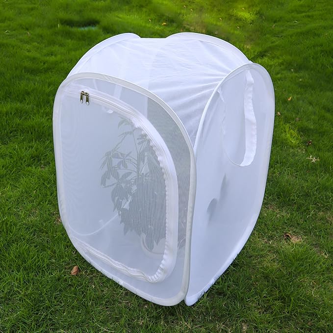 Pop-up Insect and Butterfly Habitat Cage Terrarium Clear Mesh Enclosure - 16" x 16" x 24"