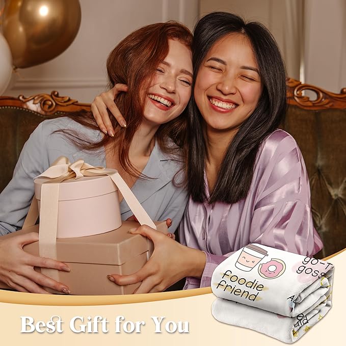 Glydein Work Besties Gifts for Women, Flannel Soft Blanket Decor, Coworker Best Friend Bestie Gifts for Women, Work Friendship Friend Birthday Gift, Work Bestie New Job Farewell Gift
