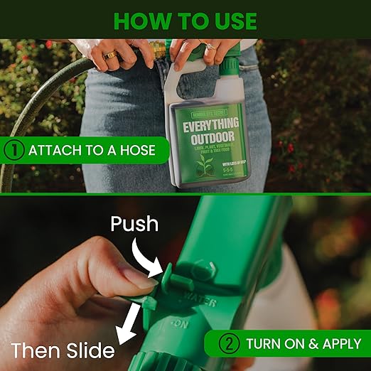 Humboldts Secret Everything Outdoor Plant Food | 5-5-5 Liquid Fertilizer with Norwegian Kelp | All Purpose Lawn, Vegetable & Fruit Food | Garden Nutrients | Refillable Hose End Bottle | 2.5 Gallon