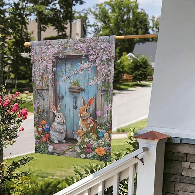 Easter Garden Flag 12x18 Inch Double Sided All-Weather Polyester Outdoor Flag For Patio Lawn Yard And Garden Welcome Decor