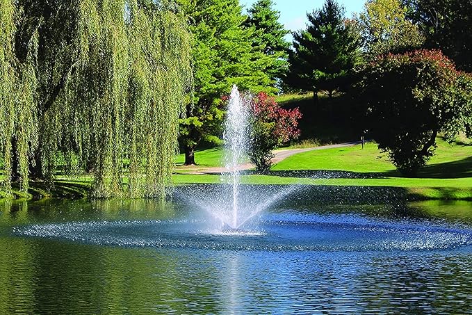 Kasco 3/4HP J Series Decorative RGB Fountain - 120V with 50 Ft Electric Power Cord | RGB LED Lighting | Efficient Pond Aerator Outdoor Fountain