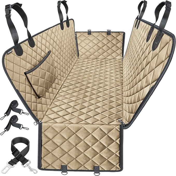 URPOWER Dog Car Seat Cover for Back Seat Waterproof Seat Cover Hammock 600D Heavy Duty Scratch Proof Nonslip Durable Soft Backseat Covers for Cars Trucks and SUVs