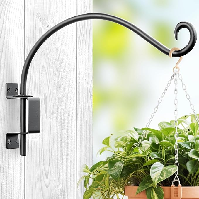 Lifyzoon Swivel Hanging Plant Bracket Outdoor: 22Inch Swivel Hanging Plant Hangers Bracket, 35lb Weight Capacity - Outdoor Swivel Wall Hook for Hanging Bird Feeder, Birdhouse, Wind Chimes