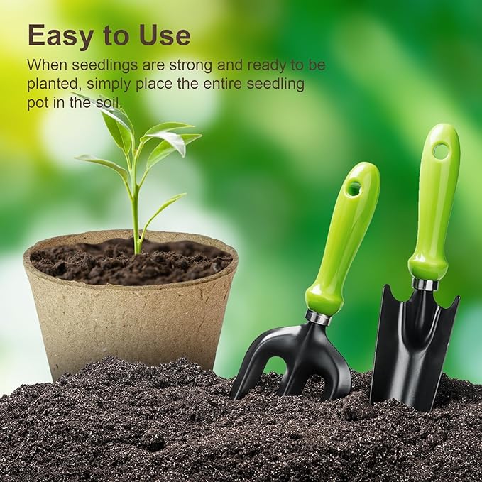 DESKEMAI Peat Pots, Biodegradable Pots for Seedlings with Drain Holes, Garden Plant Nursery Pots for Plants, Vegetables,Fruits and Herb (12)