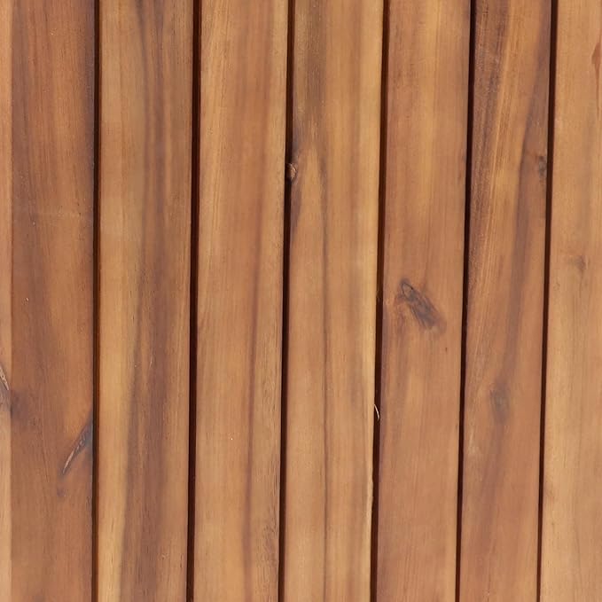 Sunnydaze Indoor/Outdoor Wooden Planter Boxes - 2 Acacia Wood Square Plant Pots with Removable Liners - Light Brown Stain