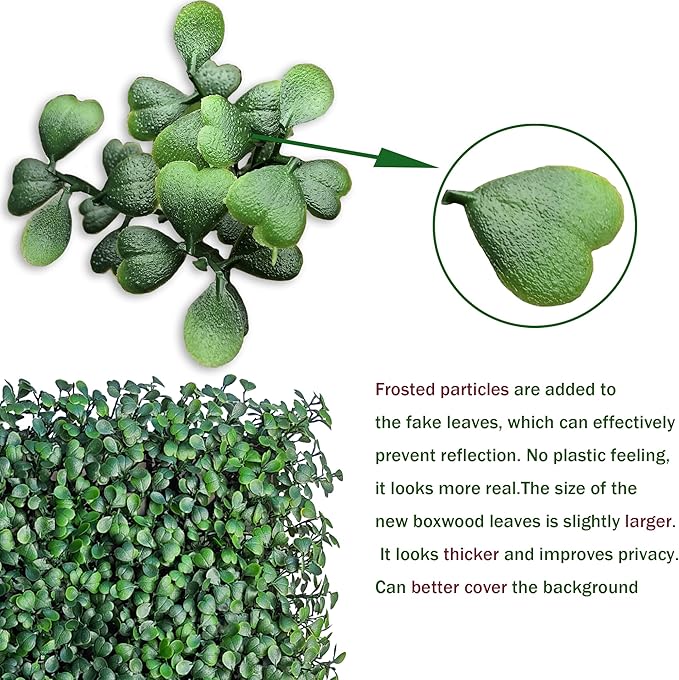 ODTORY Artificial Boxwood Roll Panels:40 X 120 in(33.5 sqft) UV-Anti More Dense Greenery Grass Wall Backdrop Panels for Indoor Outdoor Green Home Decor & Ivy Fence Covering Privacy