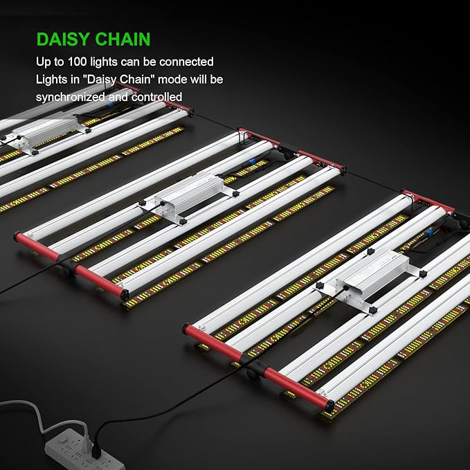 AGLEX 420W Full Spectrum LED Grow Light with UV & IR, 1360 LEDs, Dimmable Daisy Chain, High PPFD Bar Style, 4x5 ft Coverage, Foldable for Indoor Plant Growing, Commercial Seeding Veg Flower - M400