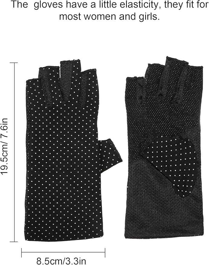 Maxdot Sun Gloves for Women UV Protection Fingerless Non Slip Sunscreen Driving Gloves for Summer Outdoor