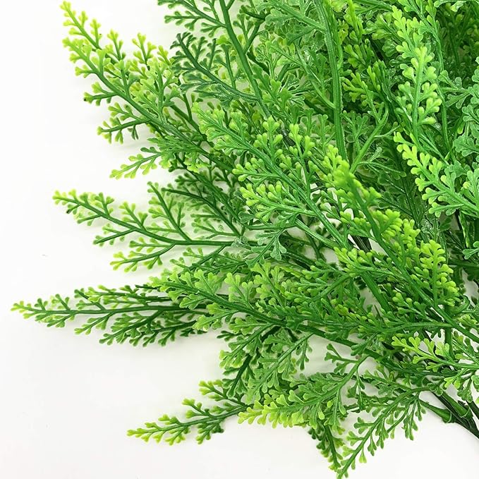 PASYOU Artificial Fern Plants, Fake Ferns Shrubs Plant Plastic Greenery Faux Monstera Leaves Stems Boston Leaf for Outdoor Indoor Decor Home Garden Party Office Wedding Decoration DIY - 4 Pack