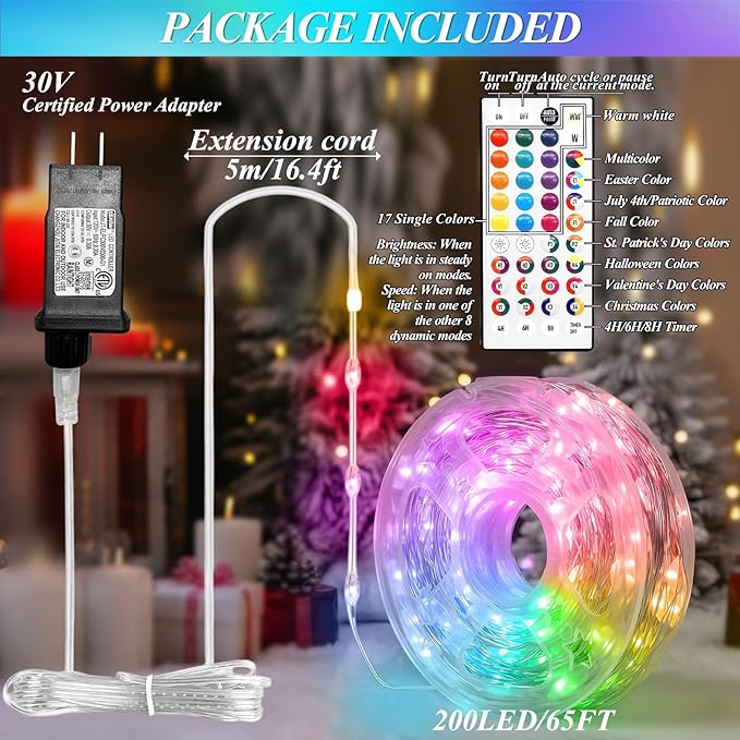 Lovelite 200 LED Fairy Lights Color Changing, 66 FT 35 Colors Easter Pastel Lights with Remote, Twinkle String Lights for Bedroom Christmas Holiday Wedding Party Indoor Outdoor Decor