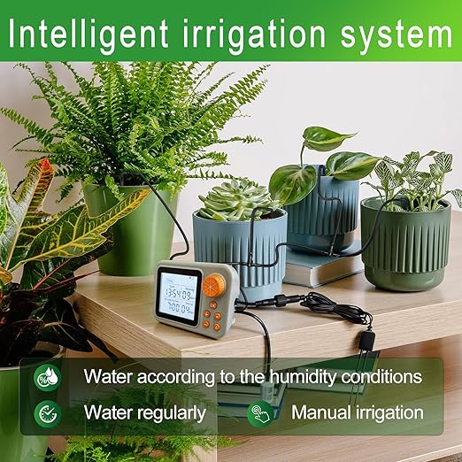 Indoor Plant Automatic drip Irrigation kit Suitable for Automatic Watering System of 15 Potted Plants, programmable Water Timer, Intelligent Humidity Detection (1)