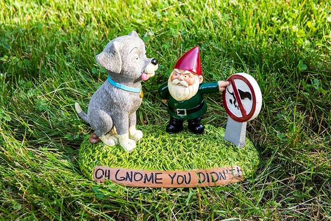 BigMouth Inc Pooping Dog Garden Gnome Statue, Funny Outdoor Lawn & Yard Figurine, Housewarming Gag Gift Sculpture Decorations