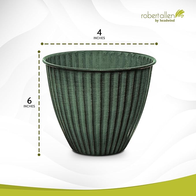 Headwind Monroe Natural Ironstone Collection - 6 Inch Cirrus Light Gray Plant Pot – for Succulent Pots, Flower Pot, Planters for Indoor Plants & Outdoor Planter Pots for Plants by Robert Allen
