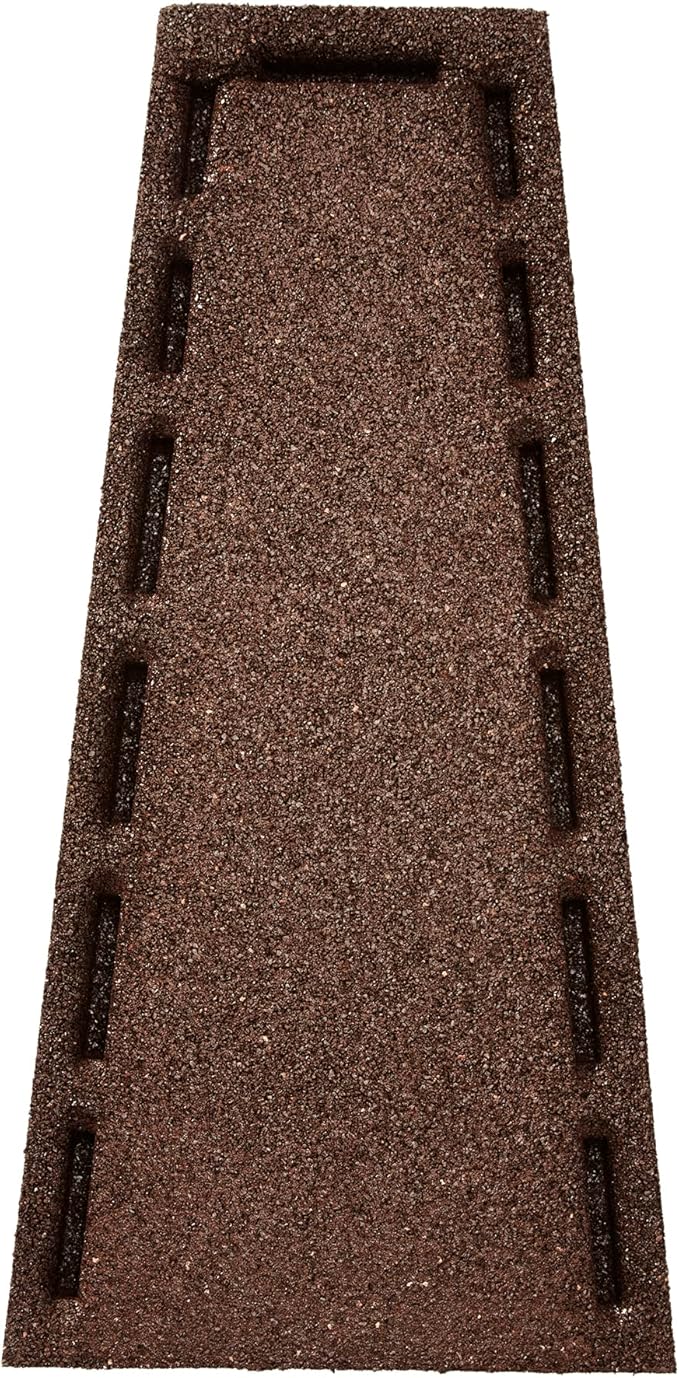Rubberific Premium Rubber Downspout Splash Block, Rain Guard, Stone Textured Drain Extender (Brown)