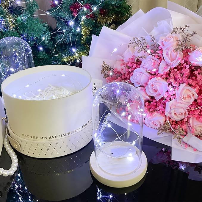 20 Pack Fairy Lights Battery Operated String Lights, 10 LED on 3.3ft Silvery Copper Wire，for Flowers Gift Box Wedding Party Christmas Decoration (20 Pack, Cool White)