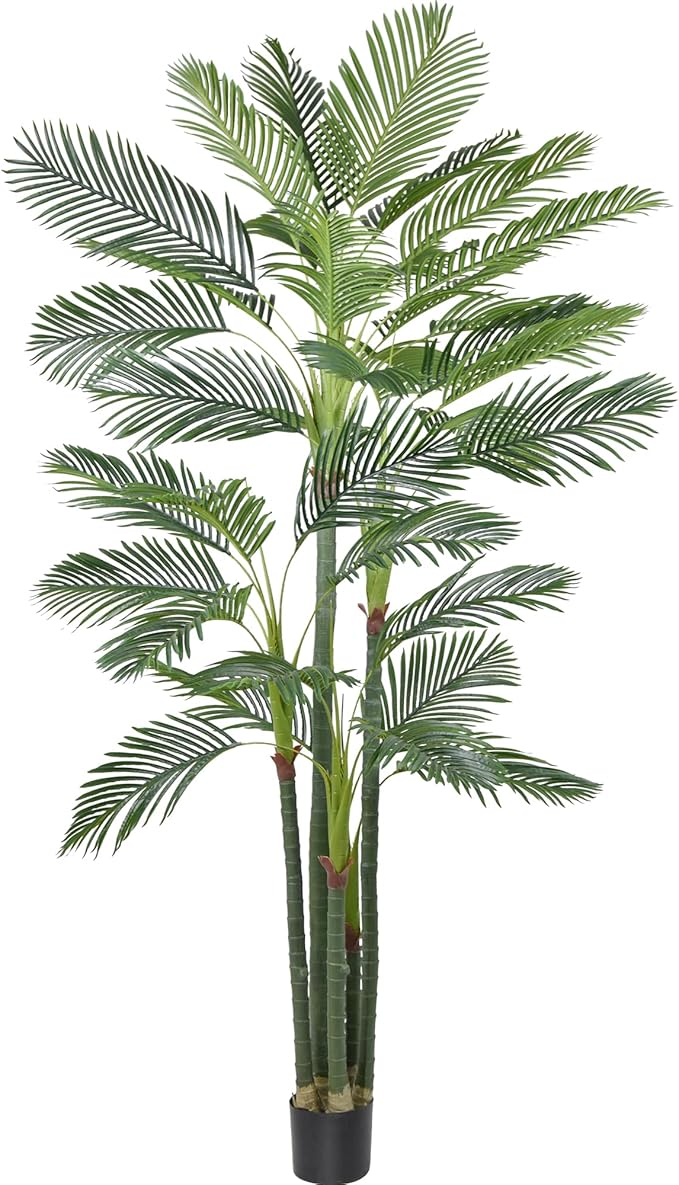 Artificial Palm Tree 9FT(108in) Tall Faux Tree with Large Trunks and 35 Realistic Leaves, Fake Tropical Floor Potted Artificial Plants for Home Office Living Room Indoor Decor (9feet,1Pack)