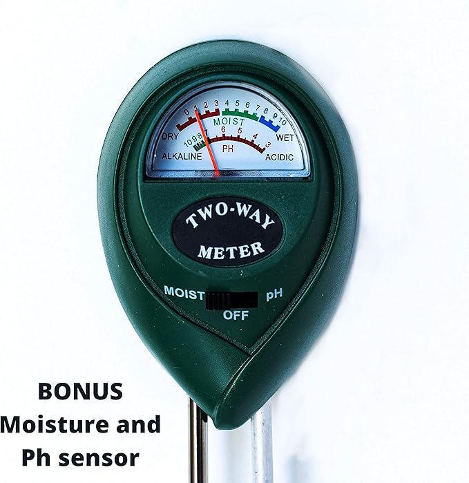 Cotswold Homeware Co Plant Watering Globes - Plant Watering Devices - Plant Watering Bulbs - Self Watering Spikes -Decorative Hand Blown Glass - Watering Bulbs - Free Moisture Meter 4 Large Size