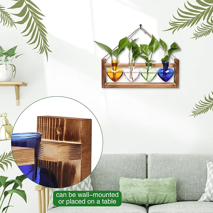CYZglass Plant Propagation Stations Heart Plant Terrarium Kit Gift for Women Plant Lover Glass Vases