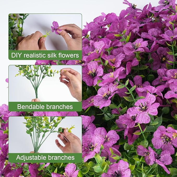 Artificial Flowers for Outdoor Indoor Realistic Faux Flower Spring Summer Garden Home Decoration, Hanging Daisy Flower with Eucalyptus Leaves Fake Plants Greenery Balcony Porch Patio Front Door Decor