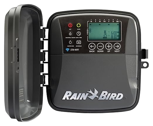 Rain Bird ST8O-2.0 Smart Indoor/Outdoor WiFi Sprinkler/Irrigation System Timer/Controller, WaterSense Certified, 8-Zone/Station, Compatible with Amazon Alexa