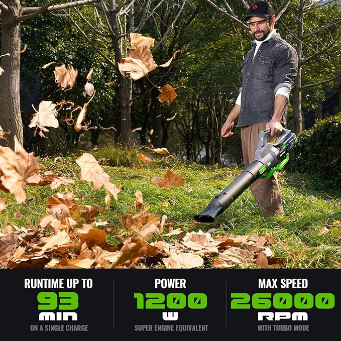 Electric Leaf Blower, 810 CFM Variable-Speed, 60-Volt Lithium-ion Cordless Leaf Blower with 2.5Ah Battery and Charger Included, Powerful for Yard Cleaning