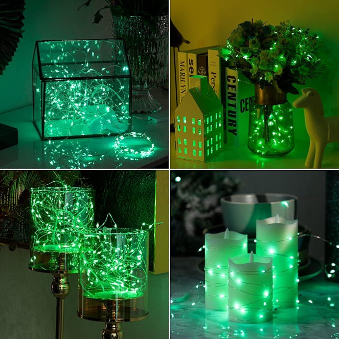 HXWEIYE 12 Pack Fairy Lights Battery Operated, 7ft 20LED Mini Twinkle String Light for Mason Jar DIY Wedding Table Centerpieces Party Bedroom Christmas (Green)
