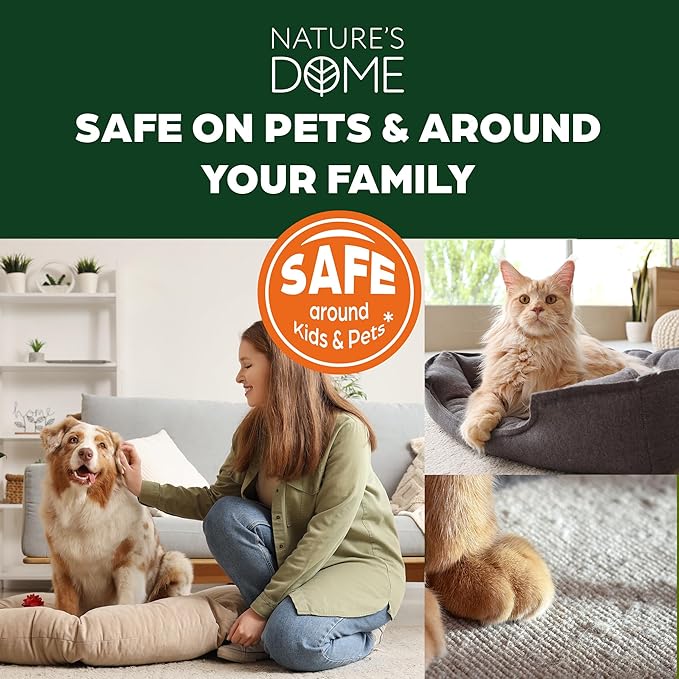 Nature’s Dome Cedarwood Flea & Tick Spray – 16 oz – Kills & Repels Fleas, Ticks, Larvae & Eggs – Plant-Based Pest Control – Safe for Pets, Kids & Plants – Ready-to-Use