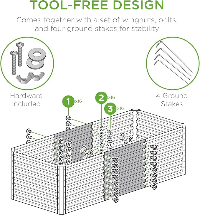 Best Choice Products 4x2x2ft Outdoor Metal Raised Garden Bed, Deep Root Planter Box for Vegetables, Flowers, Herbs w/ 119 Gallon Capacity - Beige