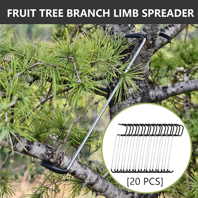 20PCS Fruit Tree Limb Spreader, 10.3Inch Fruit Tree Branch Puller with Plastic Hose Wrapped Iron Wire, Tree Open Angle Pull Branch Durable Solution