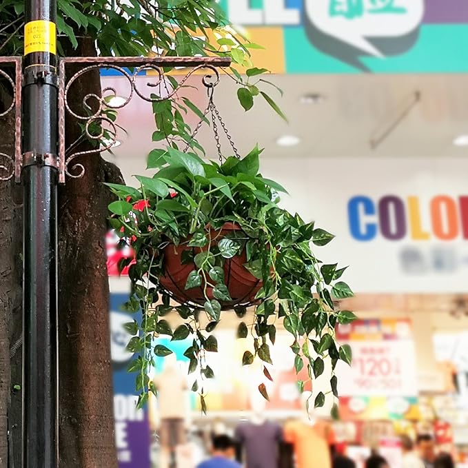 Flower Pot Chain 24 Inch Hanging Flower Basket Galvanized Replacement Chain 3 Point Garden Plant Hanger (4pcs(Black))