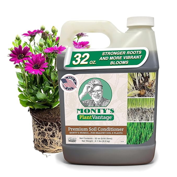 PlantVantage Liquid Soil Conditioner with Humic Acid – Soil Activator for Plants, Organic Amendment for All Soil Types, Improves Plant Nutrients Uptake, Moisture Retention & Microbial Activity – 32 oz