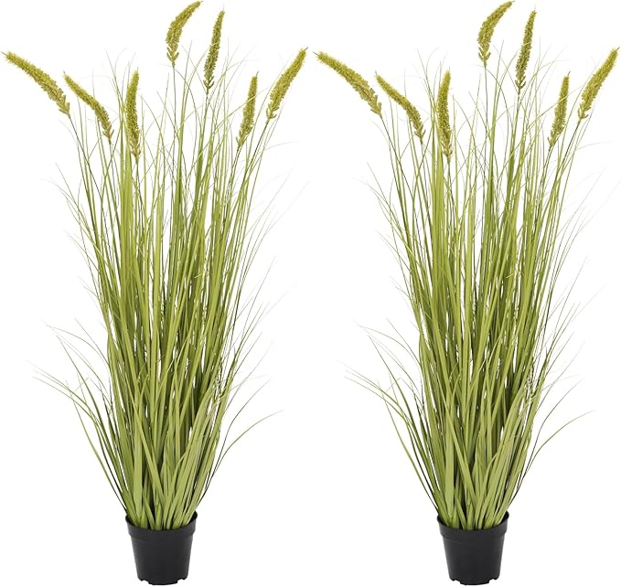 Ttranewsoo Green Onions Fake Plants,Artificial Plants Indoor, Fake Grass Decor Green Plant Fake Outdoor Flowers Fake Succulents,Artificial Tall Grass Plants with Pots House Decorative(47" 2 Pack)