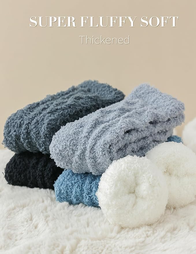 TEHOOK Warm & Cozy Valentines Gifts for Women, Fluffy Fuzzy Plush Sleeping Slipper Socks - Soft Warm Fabric