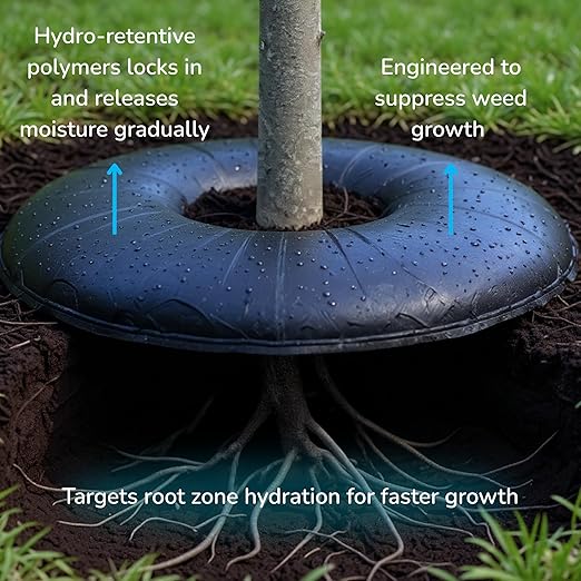 Smart Plant Watering Mat 24'' – Auto Tree Watering & Slow Release 30-Day Hydration | Vacation Plant Watering Device with Humidity Mat for Indoor Plants, Herbs & Small Trees (1 Mat/Pack)