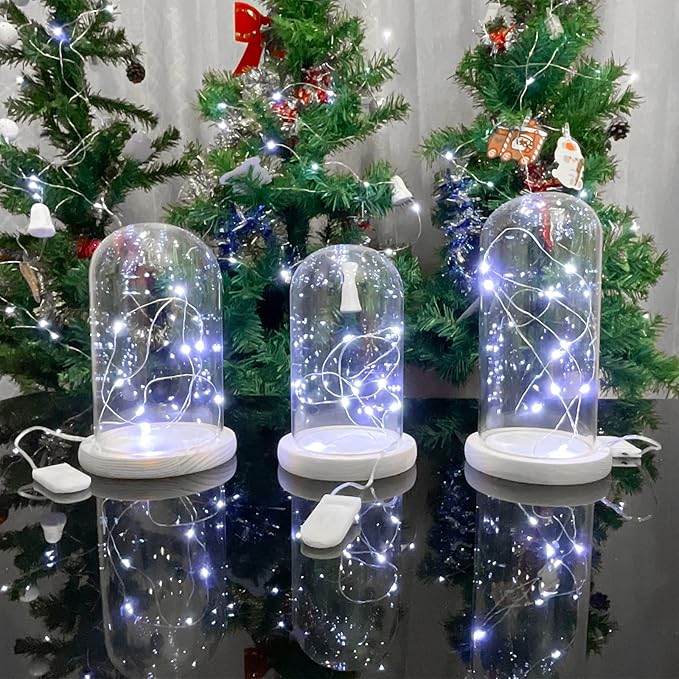 12 Pack Fairy Lights Battery Operated String Lights, 10 LED on 3.3ft Silvery Copper Wire.for Flowers Gift Box Wedding Party Christmas Decoratio (12 Pack, Cool White)